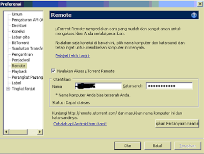 Cara menggunakan uTorrent dengan cara remote