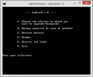 UpDown8 1.0 - Windows 8 Upgrade Downgrade Helper