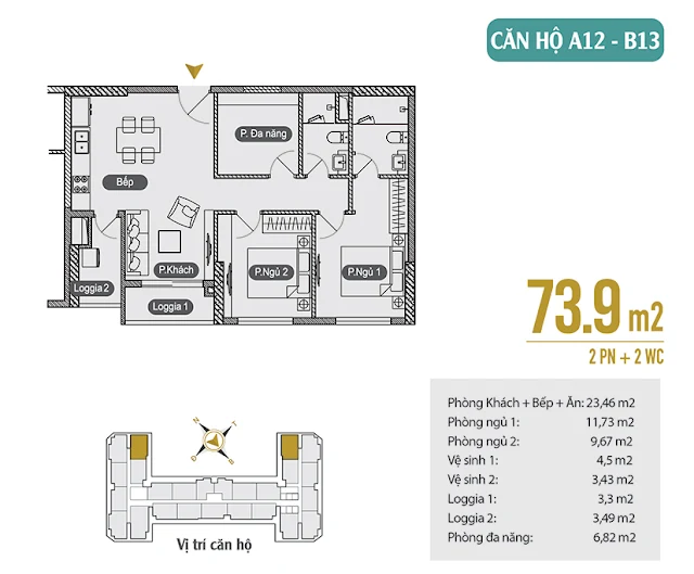 Căn hộ 02 ngủ Anland Premium