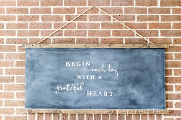 How to DIY your own modern farmhouse style chalkboard. Great idea for wall decor!