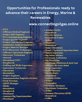  Opportunities for Professionals ready to advance their careers in Energy, Marine & Renewables