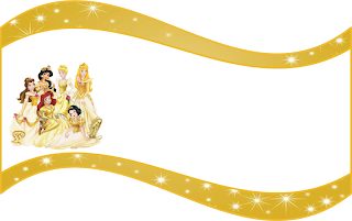 Disney Princess in Gold  Food Toppers or Flags.