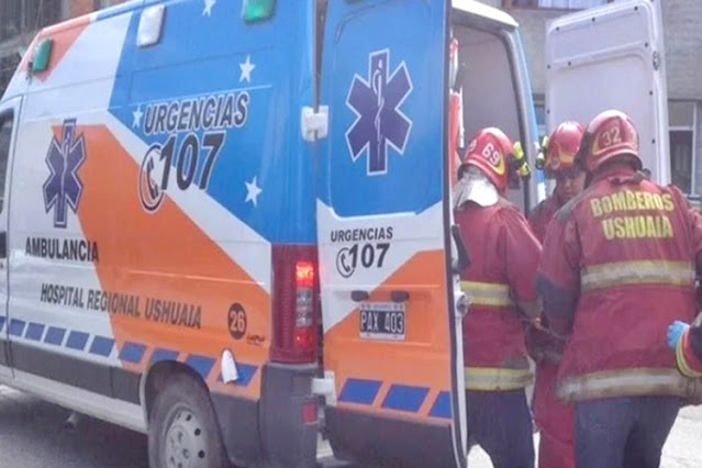 Ushuaia, bomberos salvaron con RCP a un hombre se que descompenso en la via publica