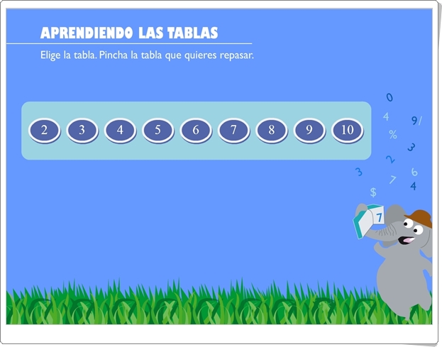 "Aprendiendo las tablas" (Juego de Matemáticas de Primaria)