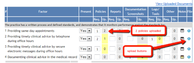 The tool tracks which documents have been uploaded