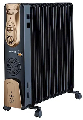 Havells OFR - 13Fin 2900-Watt PTC Fan Heater (Black) | Best Havells Oil Filled Room Heaters