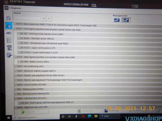 Xentry Passthru Mercedes W212 Test Report 2