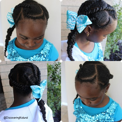 TUTORIAL: Threaded Cornrow Hairstyle (African Threading) Natural Hair Kids