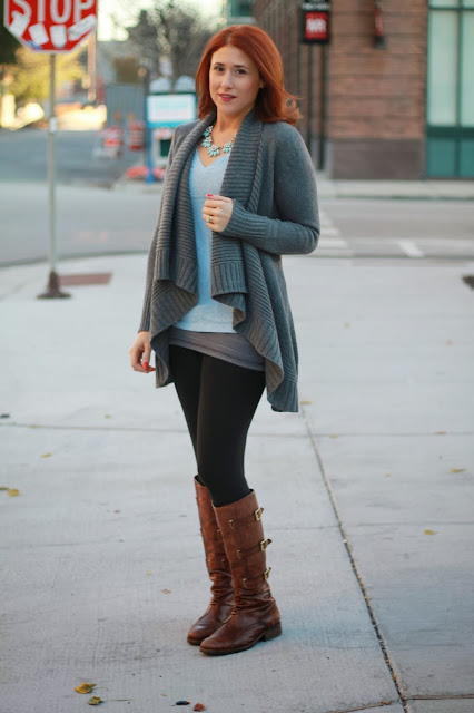 shawl, sweater, gray