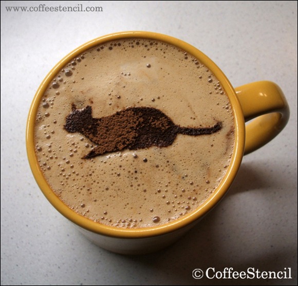 Desenhos de gatos no café