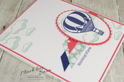 Hot Air Balloon Thinking of You Card | Handmade Card Using Stampin Up Lift Me Up Suite