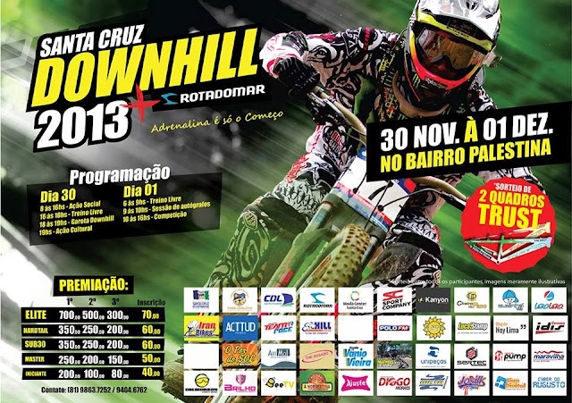 Santa Cruz Downhill 2013 acontecerá nos dias 30 de Novembro e 01 de Dezembro no Bairro da Palestina