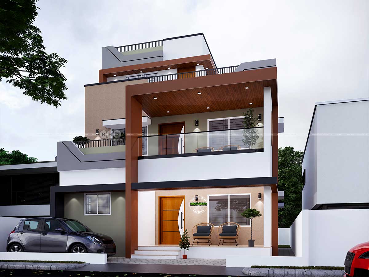 Modern Villa Architecture: East-Facing 35x70 Plot