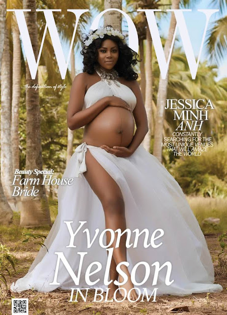 Actress Yvonne Nelson shows off her massive baby bump on the cover of Wow magazine! (photos)