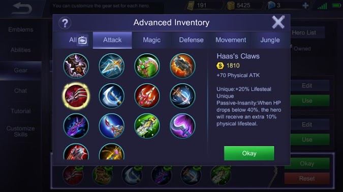 Item atau Gear Lifesteal Fisik dan Magic Terbaik di Mobile Legends