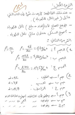 اختبارات الفصل الثاني في مادة العلوم الفيزيائية للسنة الاولى  متوسط 2021