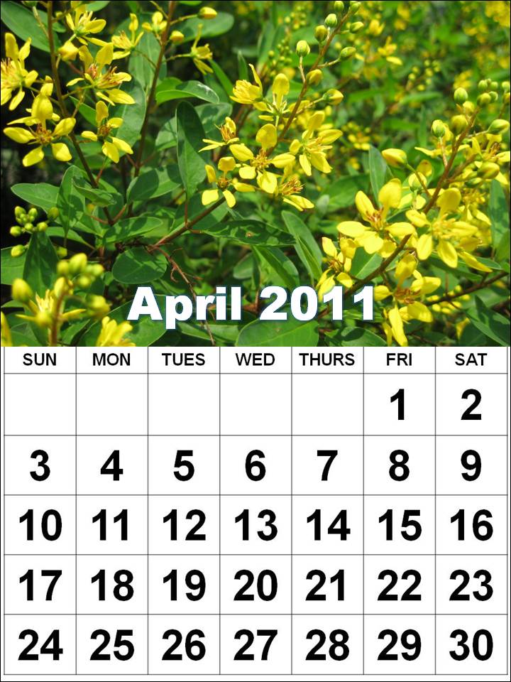 april 2011 calendar with holidays. april 2011 calendar with