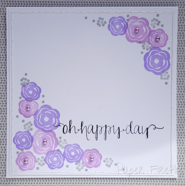 Lilac stamped floral card