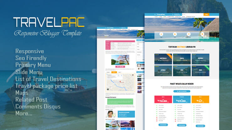 Free Download TravelPac Responsive Blogger Template Goomsite