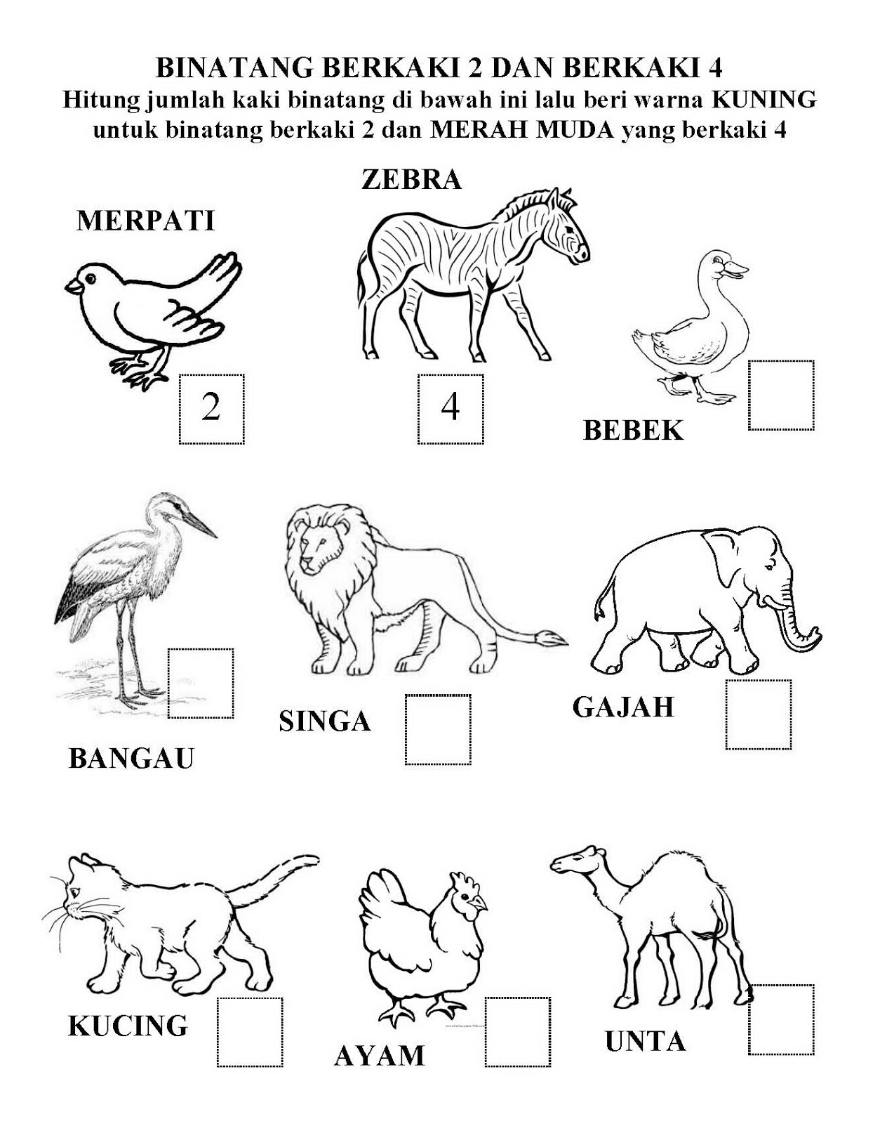 I'm happy now in PAUD: LKS LEMBAR KERJA SISWA TEMA BINATANG - Animal Theme Worksheet