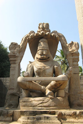 Picture of monolithic Ugra Narsimha Statue at Hampi
