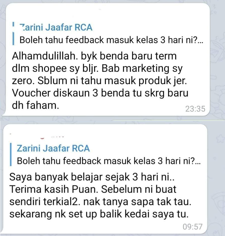 Telegram Kelas Belajar Shopee