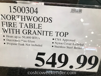 Deal for the Northwoods Gas Fire Table with Granite Top at Costco