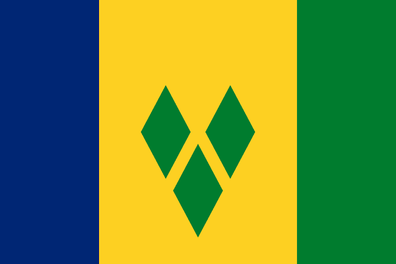 Logo Gambar Bendera Negara Saint Vincent dan Grenadine PNG JPG ukuran 800 px