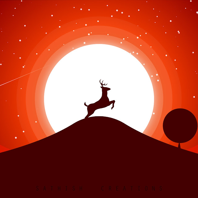 Sunset Deer Minimal