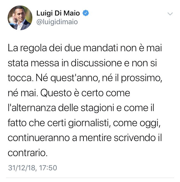 Di Maio e il secondo mandato