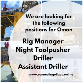 We are looking for the following positions for Oman