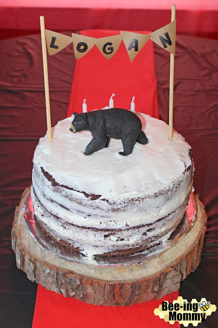 bear cake, naked cake, rustic cake, DIY cake, easy cake, birthday cake, DIY bear cake, DIY naked cake, young wild and three, young wild and free, young wild and three birthday, young wild and free birthday, young wild and three party, young wild and free party, young wild three, young wild free, wild theme, bear theme, bear party, bear birthday, lumberjack birthday cake, woodland cake, animal cake, camping cake, wild cake, boy cake, party planning, bears, bears birthday, black bear, rustic birthday party, rustic party, name banner, cake decorations, DIY cake decorations