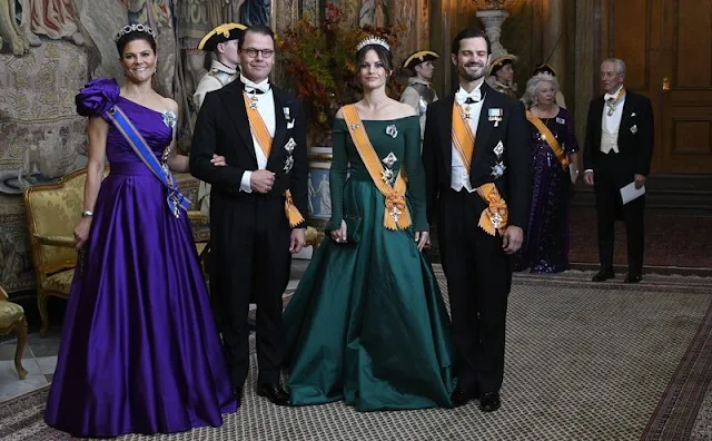 Queen Maxima wore a pink gown by Jan Taminiau. Stuart tiara. Crown Princess Victoria, Princess Sofia, Queen Silvia