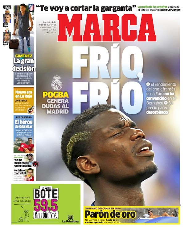 Real Madrid, Marca: "Frío, frío" Real Madrid, Marca: "Frío, frío"