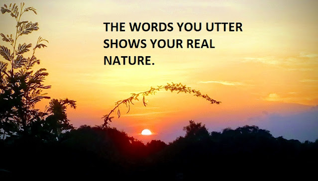 THE WORDS YOU UTTER SHOWS YOUR REAL NATURE.