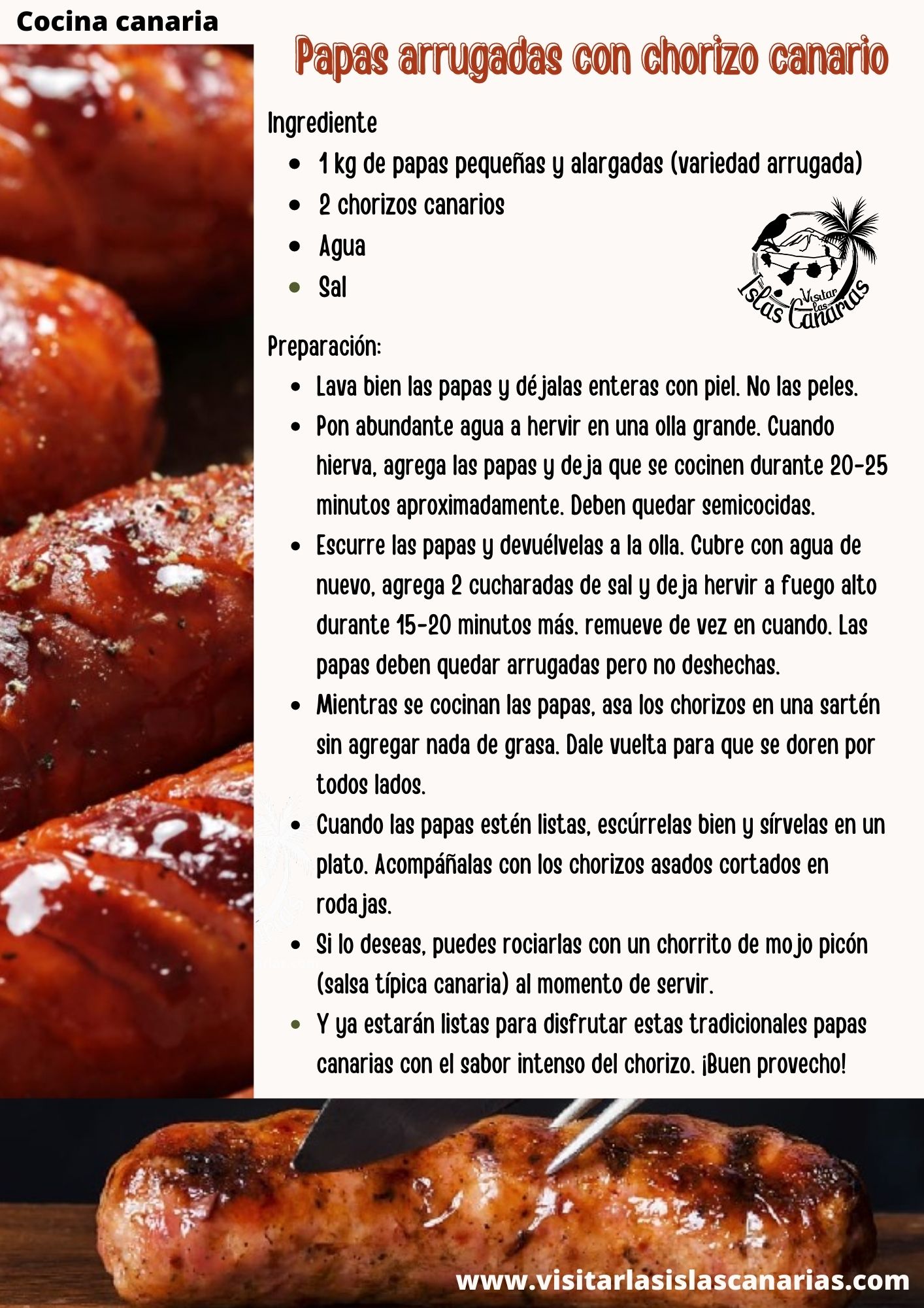 Papas arrugadas con chorizo