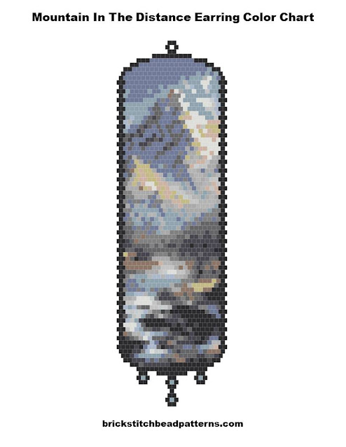 Free "Mountain In The Distance" Earring Brick Stitch Bead Pattern Color Chart