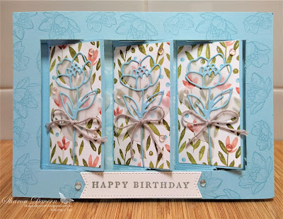 Rhapsody in craft, Balmy Blue, Fancy Fold, Fancyfoldcards, Birthday card, Cottage Rose, Cottage flower dies, Cottage Rose Bundle, Stylish Shapes Dies, Shutter Card fold, Awash in Beauty DSP, Stampin' Up!, #colourcreationsbloghop, #ArtwithHeart, #loveitchopit