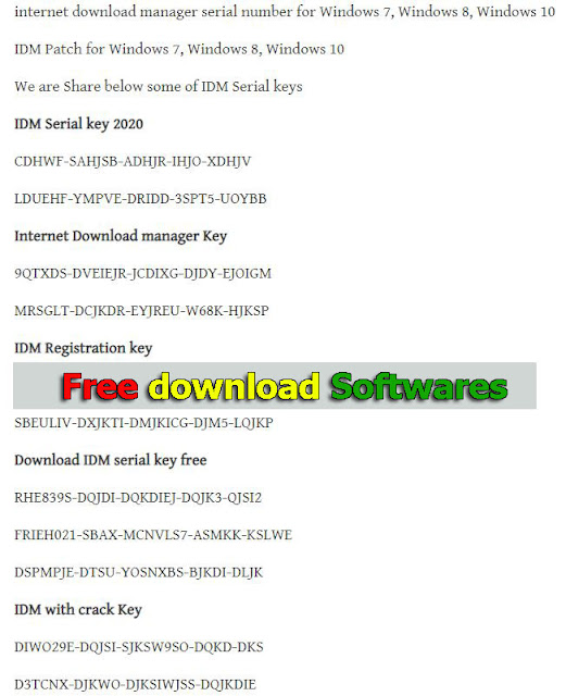 Serial key IDM