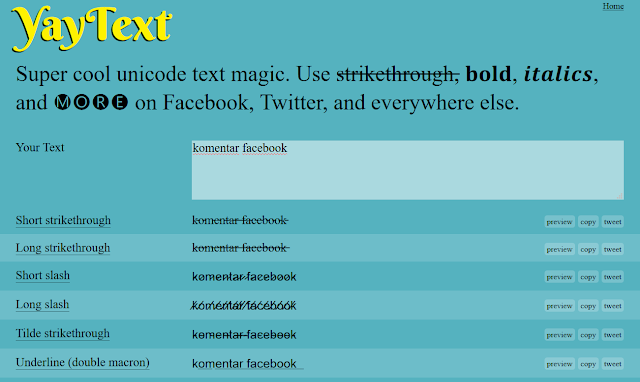 Cara Membuat Komentar atau Status Facebook dengan Font Yang Unik dan Menarik