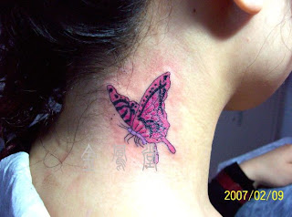 buterfly tattoos on neck