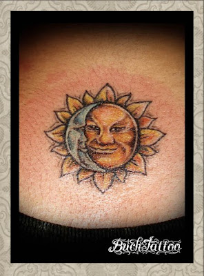 Smile Sun Moon Tattoo Designs