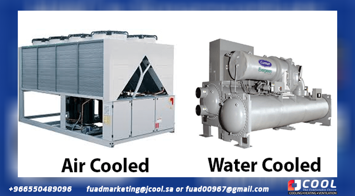 Air cooled chiller and water cooled chiller