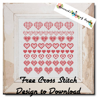 Free Cross Stitch Heart Sampler Pattern Perfect for Valentine Cross Stitching