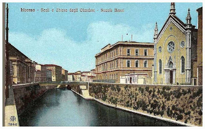 Dutch Church Livorno, old postcard