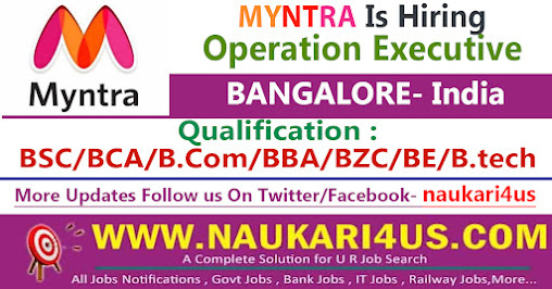 Myntra is Hiring 2023 for Operation Executive – Myntra is Recruiting Operation Executive – Bangalore – Any Graduate