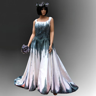 Gothic Wedding Gown with Stunning Hand Painted