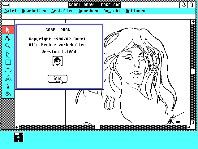 Sejarah CorelDRAW - CorelDRAW Versi 1.0 (1988)