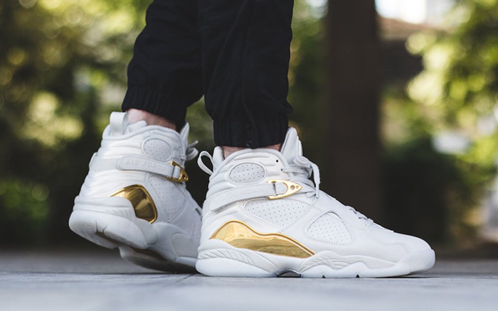 On Feet Air Jordan 8 Champagne 832821-030