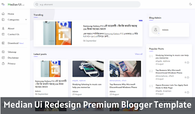 Median Ui Redesign Premium Blogger Template Free Download